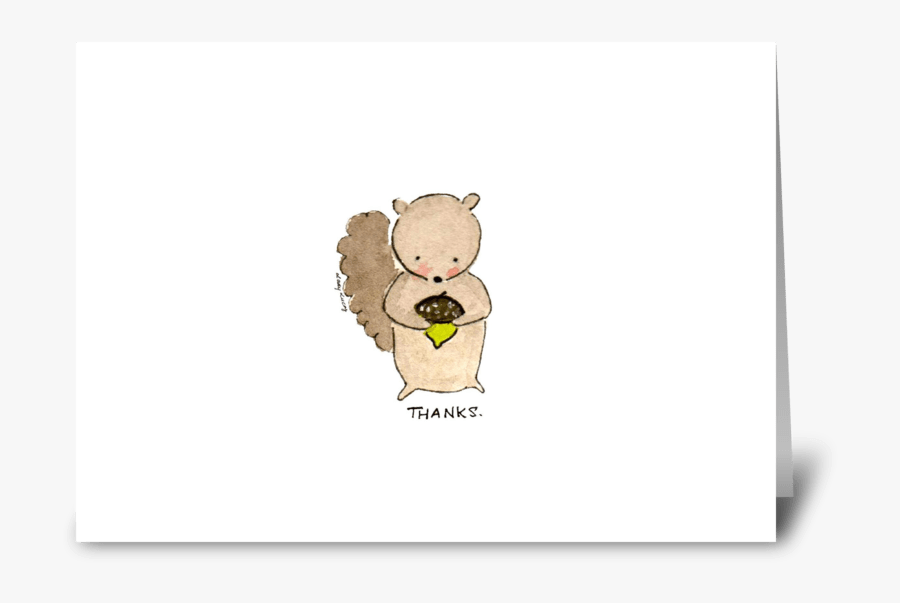 Sweet Thankful Squirrel Greeting Card - Cartoon, Transparent Clipart
