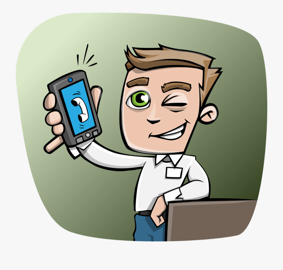 Guy, Phone, Smartphone, Wink, Holding A Phone, Smiling - Funny Joke In Hindi And English, Transparent Clipart