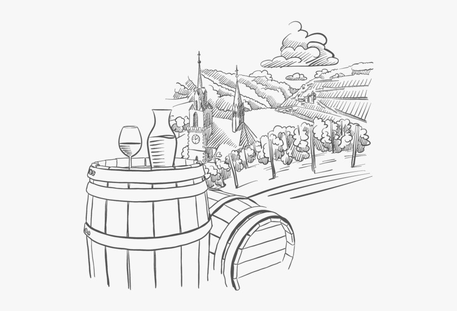 German Wine Drawing, Transparent Clipart