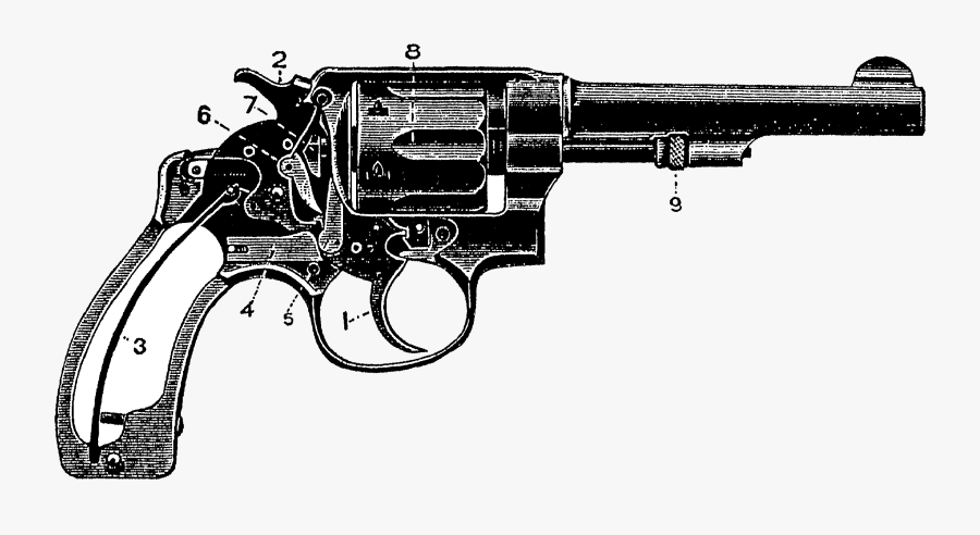 Revolver, Transparent Clipart
