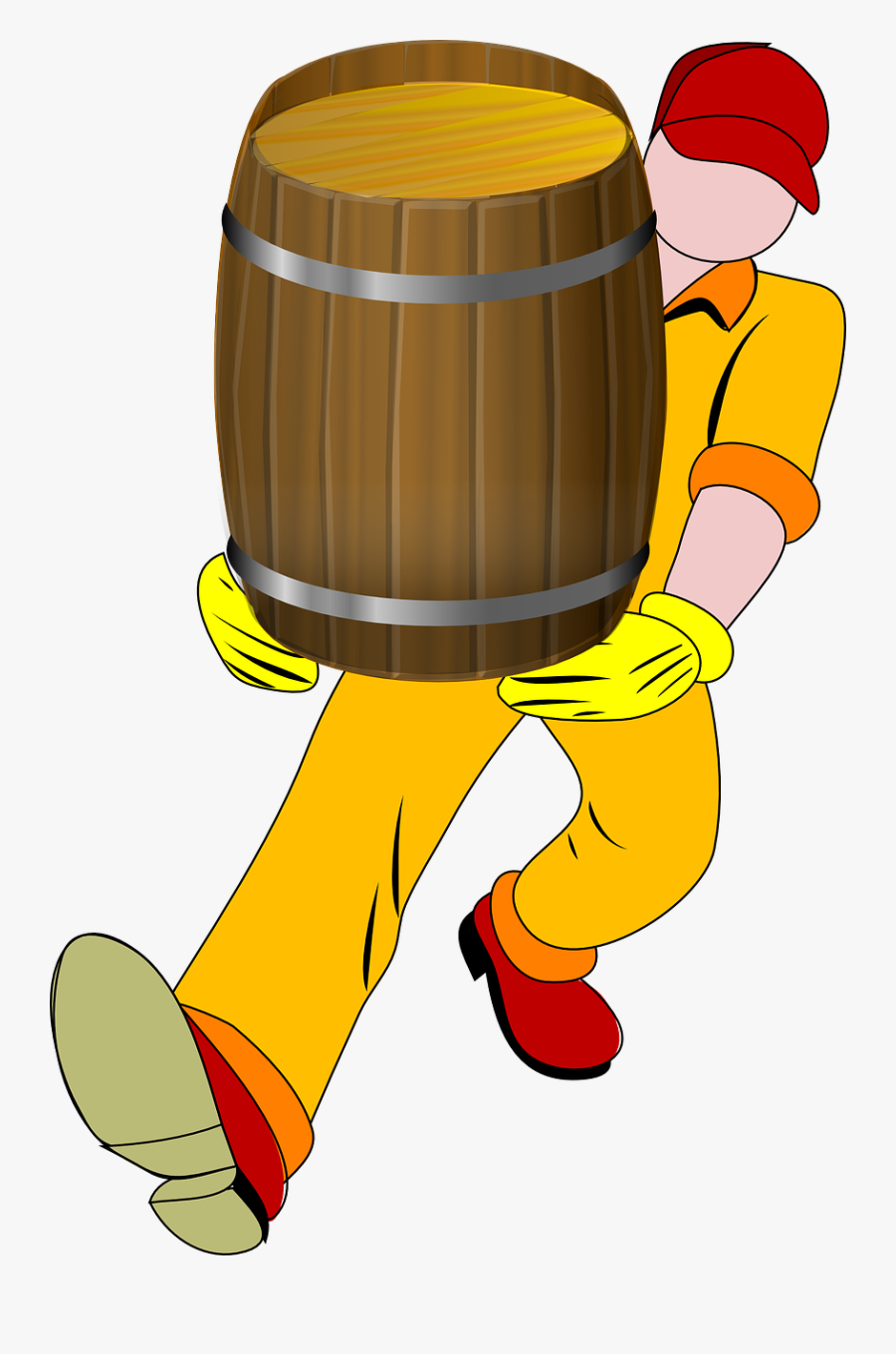 Man Barrel Carrying Free Picture - Rakodo Munkas, Transparent Clipart