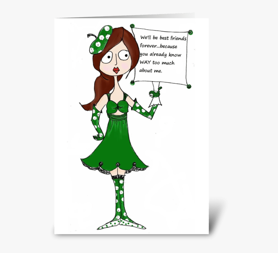 Best Friends Forever Greeting Card - Cartoon, Transparent Clipart