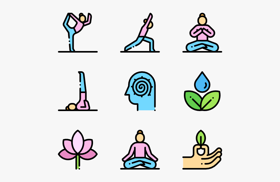 Yoga And Mindfulness - Yoga Icons Free Png, Transparent Clipart