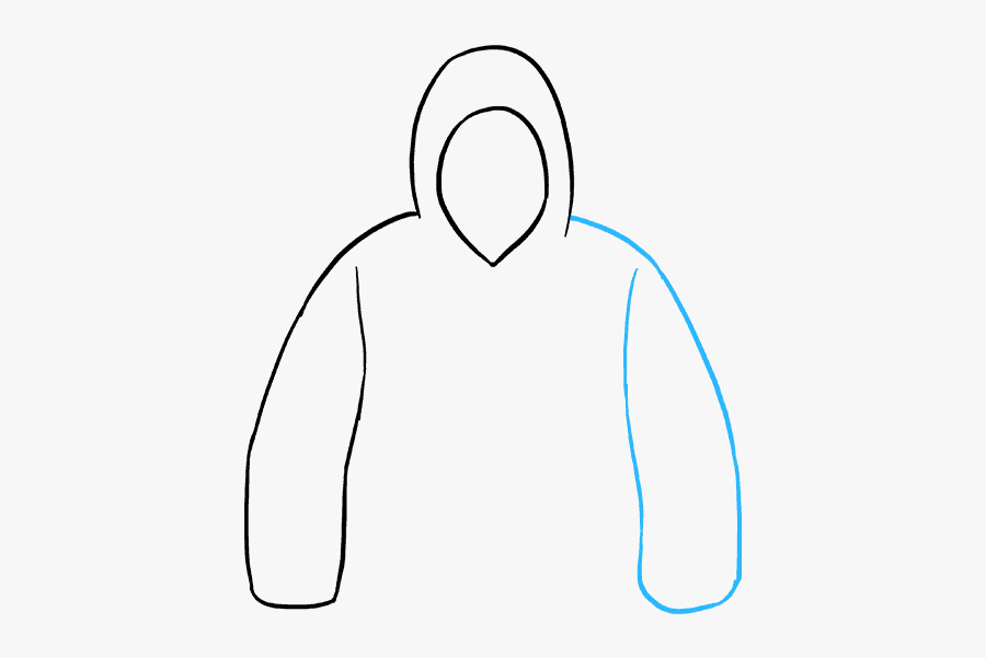How To Draw Hoodie - Hoodie Drawing Step By Step, Transparent Clipart