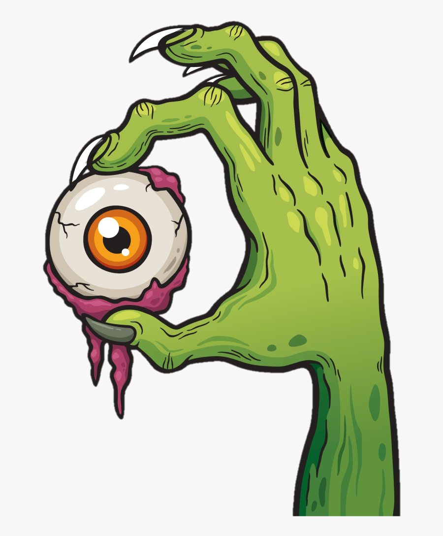Zombie Hand Holding Eye, Transparent Clipart