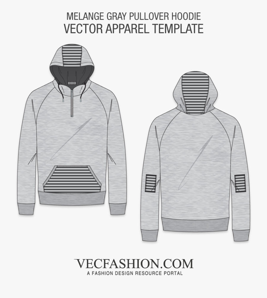 Clip Art Melange Gray Textured Pullover - White T Shirt Round Neck Front And Back, Transparent Clipart