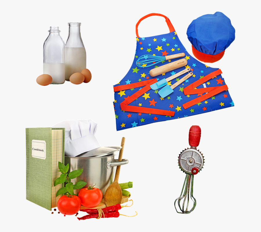Cooking, Baking, Recipe Book, Chef Hat, Milk, Eggs - Cooking, Transparent Clipart