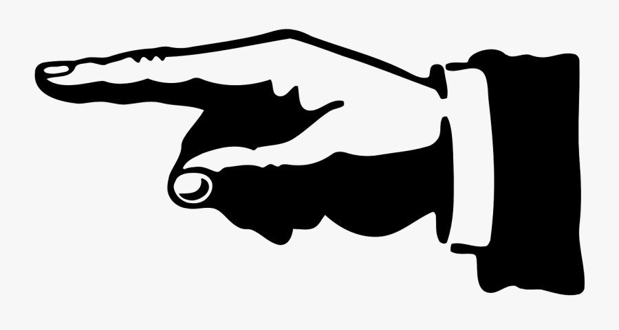 Hand, Show, Next, Symbol, Icon, Black, White - Hand Direction Symbol, Transparent Clipart