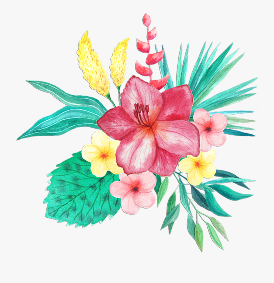 Watercolor Tropical Flower Png, Transparent Clipart