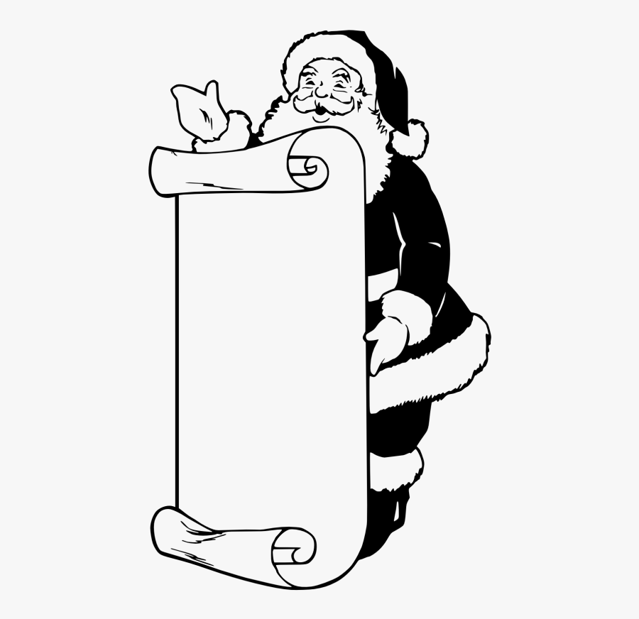 Pin Black And White Christmas Images Clip Art - Santa Black And White, Transparent Clipart
