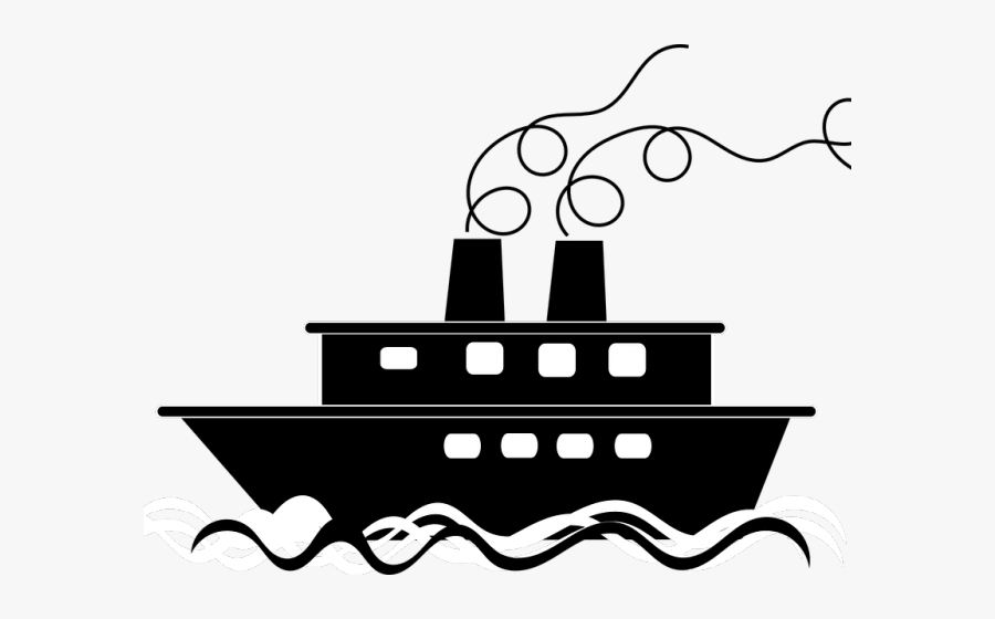 Yacht Clipart Ocean Wave - Transparent Background Black And White Boat Clipart, Transparent Clipart