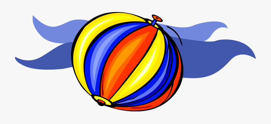 Vector Illustration Of Inflatable Beach Ball With Ocean, Transparent Clipart
