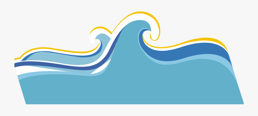 Ocean Wave Blue And Yellow - Graphic Design, Transparent Clipart