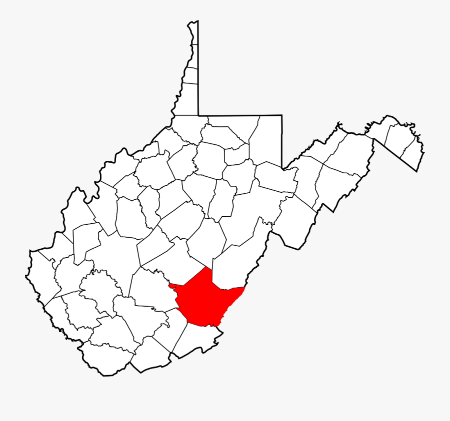 Map Of West Virginia Highlighting Cabell County - Cabell County West Virginia, Transparent Clipart
