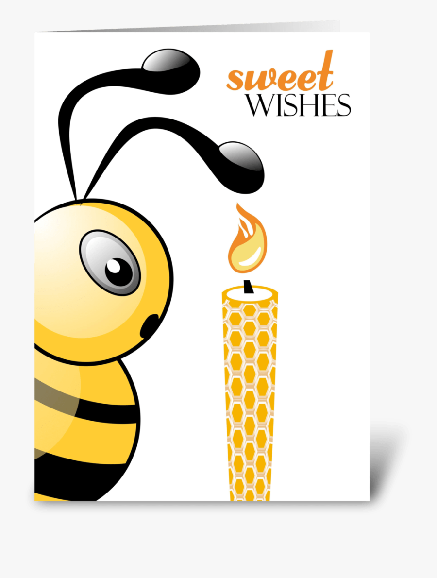 Bee And Birthday Candle - Happy Birthday Bee, Transparent Clipart
