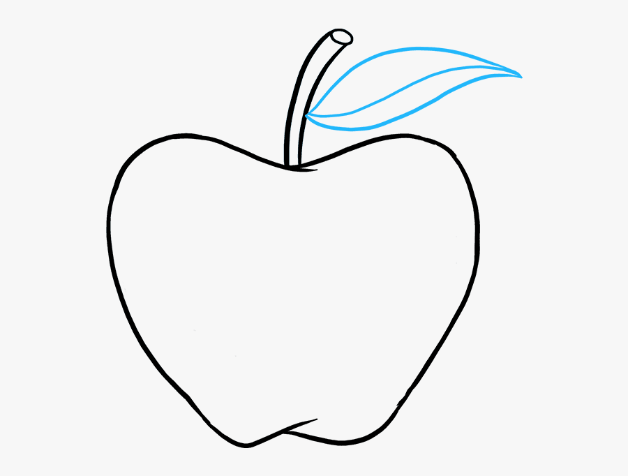 How To Draw Apple - Line Art, Transparent Clipart
