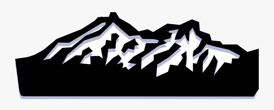 Vector Illustration Of Mountain Range With Snow-capped - Graphic Design, Transparent Clipart