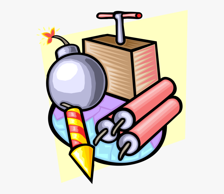 Vector Illustration Of Dynamite And Tnt Trinitrotoluene - Explosives, Transparent Clipart