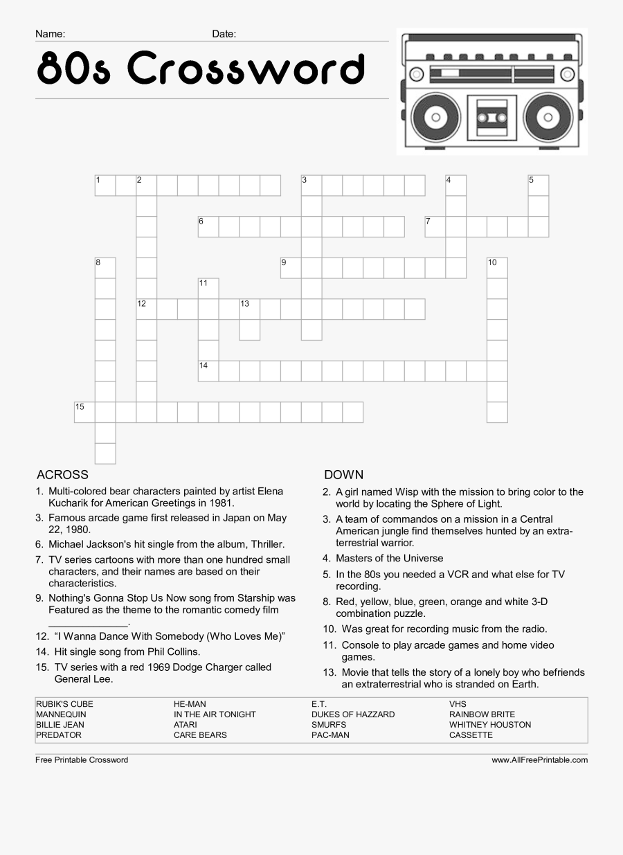Clip Art Free S Puzzle Templates - Crossword Puzzles Printable, Transparent Clipart