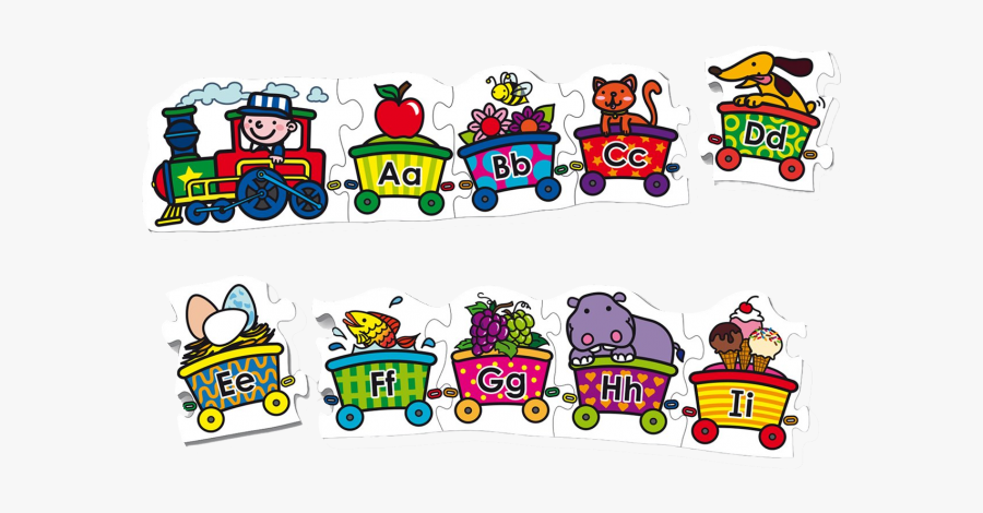 Shaped Floor Puzzle - Clipart Of Train Alphabets, Transparent Clipart
