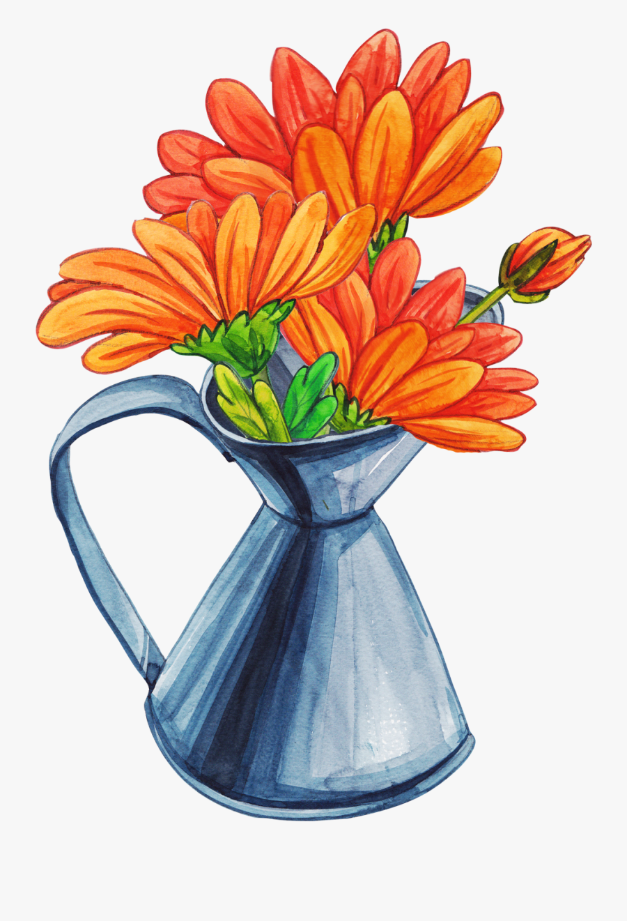 Cartoon Bouquet Daisy Transprent Png - Cartoon Flower Vase Png, Transparent Clipart