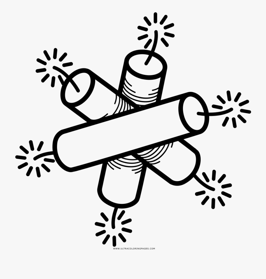 Dynamite Coloring Page - Line Art, Transparent Clipart