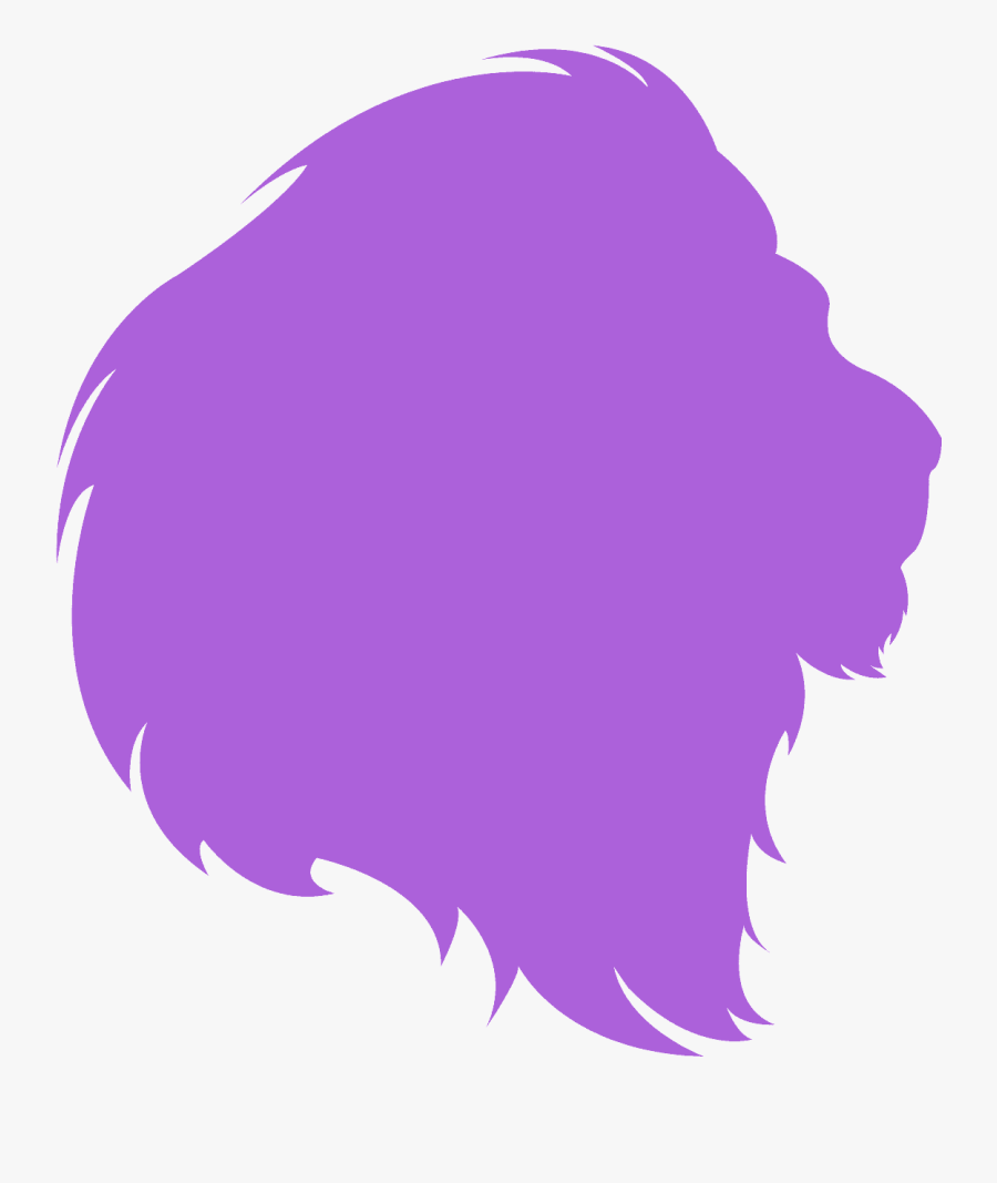 Pink Lion Head Silhouette, Transparent Clipart