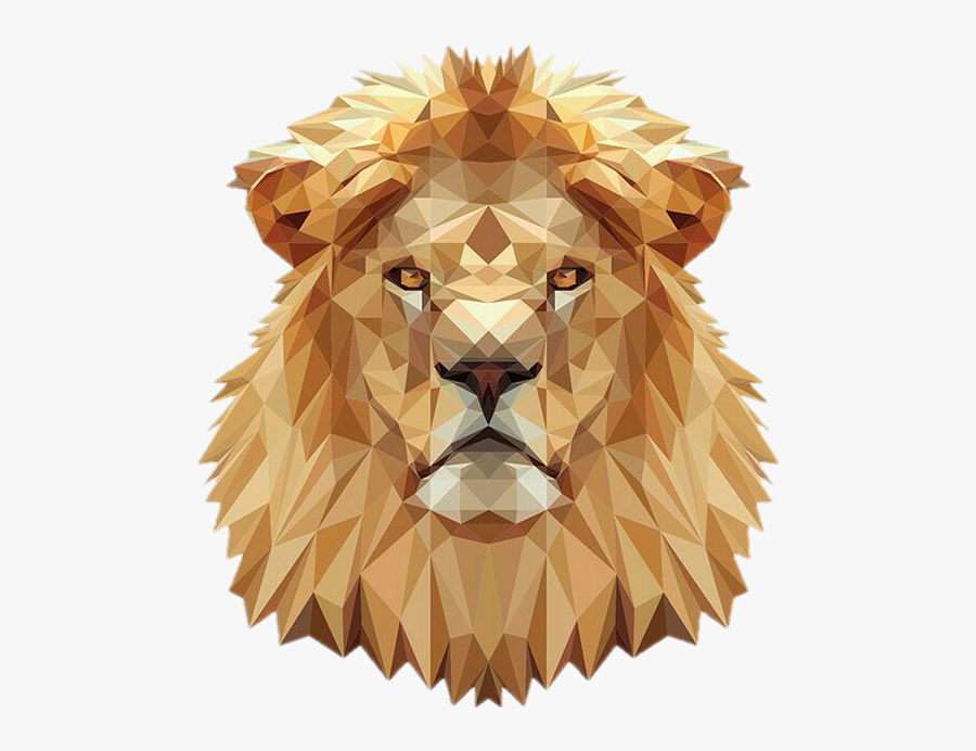 #lion #head #geomet #geometric #3d #animal - Geometric Lion Transparent, Transparent Clipart