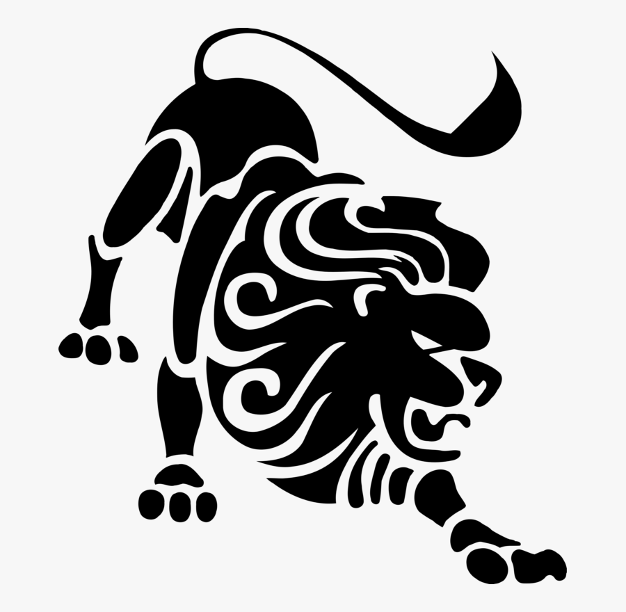 Transparent Lion Clipart Black And White - Leo Zodiac Sign Png, Transparent Clipart
