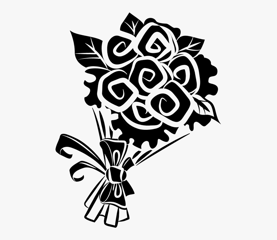 Bouquet Of Flowers Stencil, Transparent Clipart