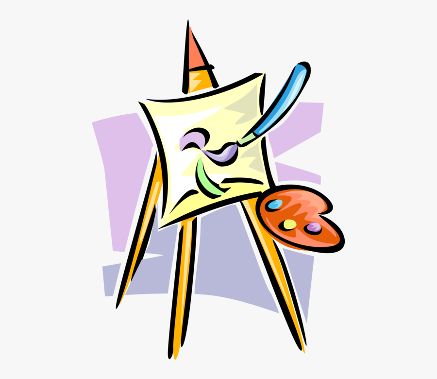 Vector Illustration Of Visual Arts Artist"s Easel For - Art, Transparent Clipart