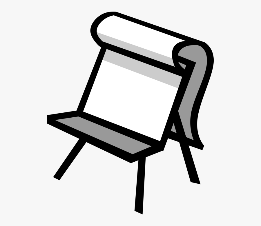 Vector Illustration Of Artist"s Easel For Supporting - Chair, Transparent Clipart