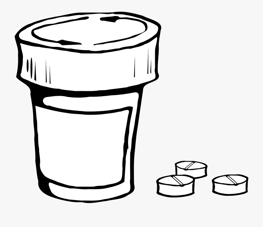 Drawing Of Pill Bottle, Transparent Clipart