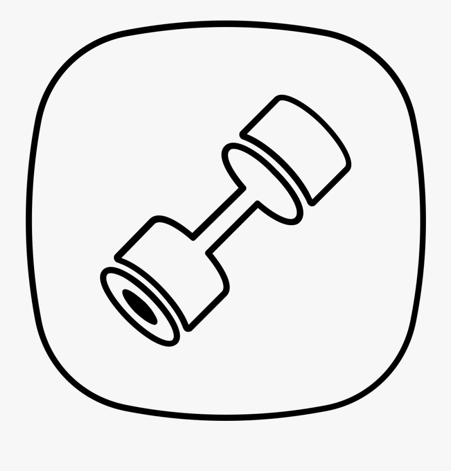 Dumbbell Coloring Page - Line Art, Transparent Clipart