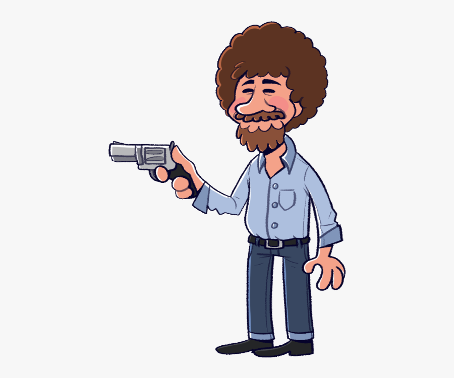The Bob Ross Of Gfans Clipart , Png Download - Bob Ross With A Gun, Transparent Clipart