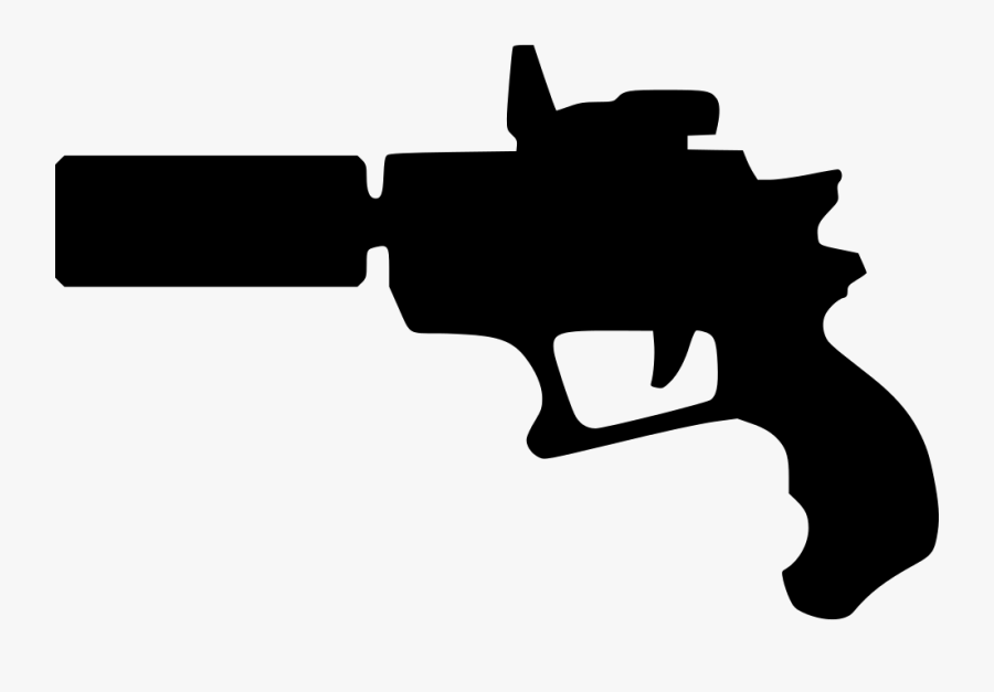 Black And White Futuristic Gun Png, Transparent Clipart