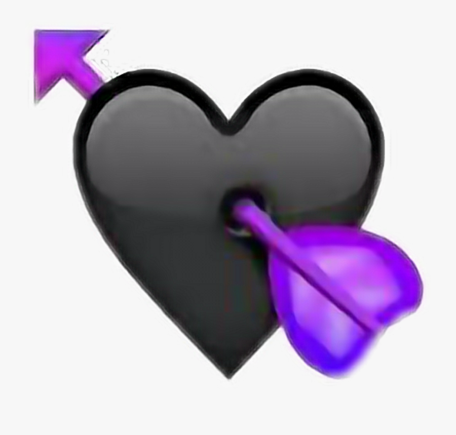 Black Heart Png -transparent Black Heart Emoji , Png - Purple And Black Heart Emoji, Transparent Clipart