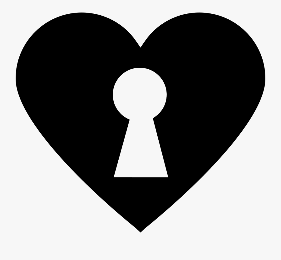 Keyhole In Black Heart - Molde De Coração Com Chave, Transparent Clipart