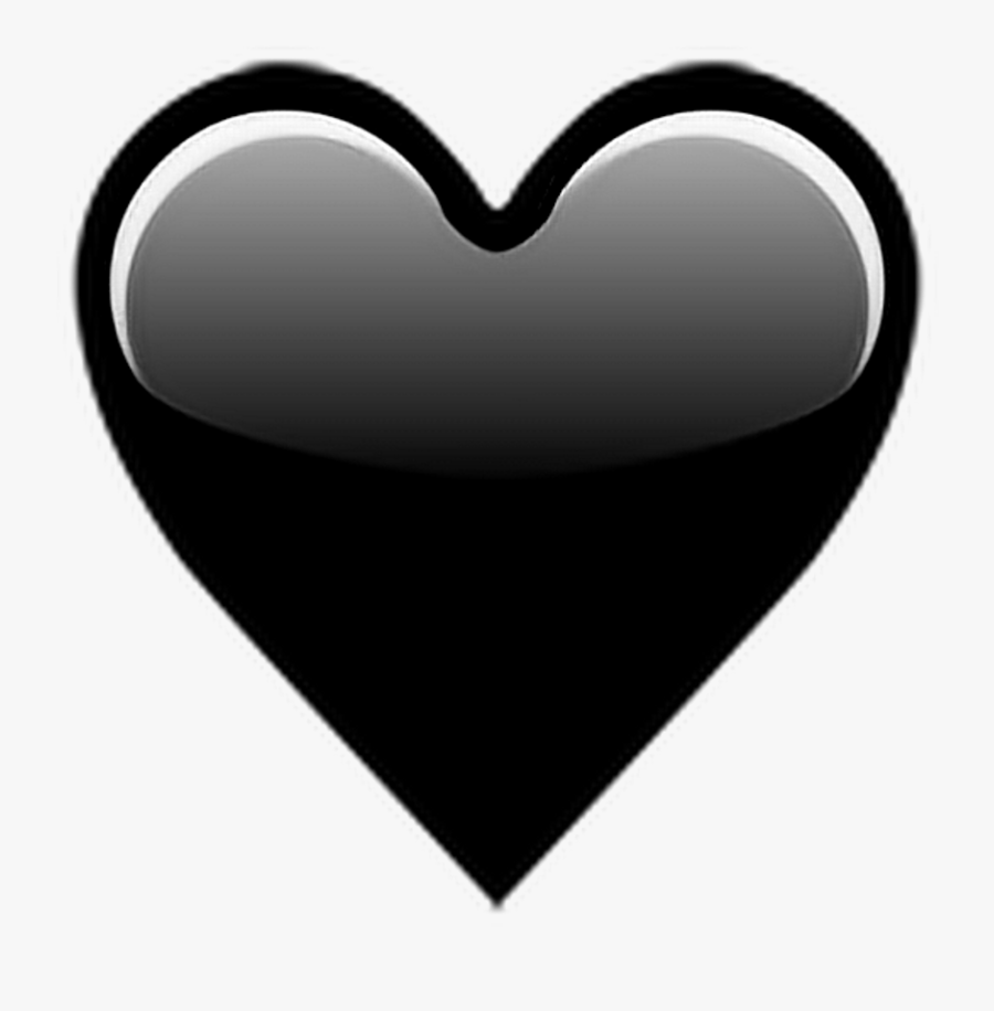 Black Heart Transparent Images - Black Heart Emoji Whatsapp, Transparent Clipart