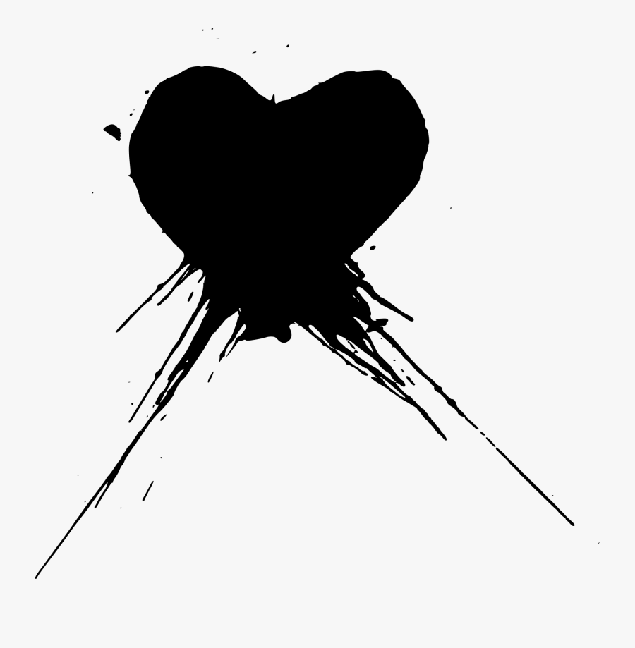 Hearts Heart Blackheart Blackhearts Paint Splatter - Heart Splatter Clipart, Transparent Clipart