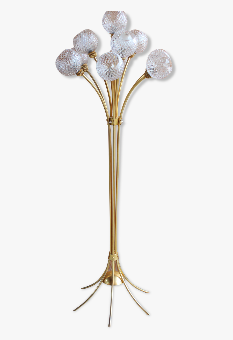 Italian Lamppost 10 Lights Golden Crystal Balls - Lamp, Transparent Clipart