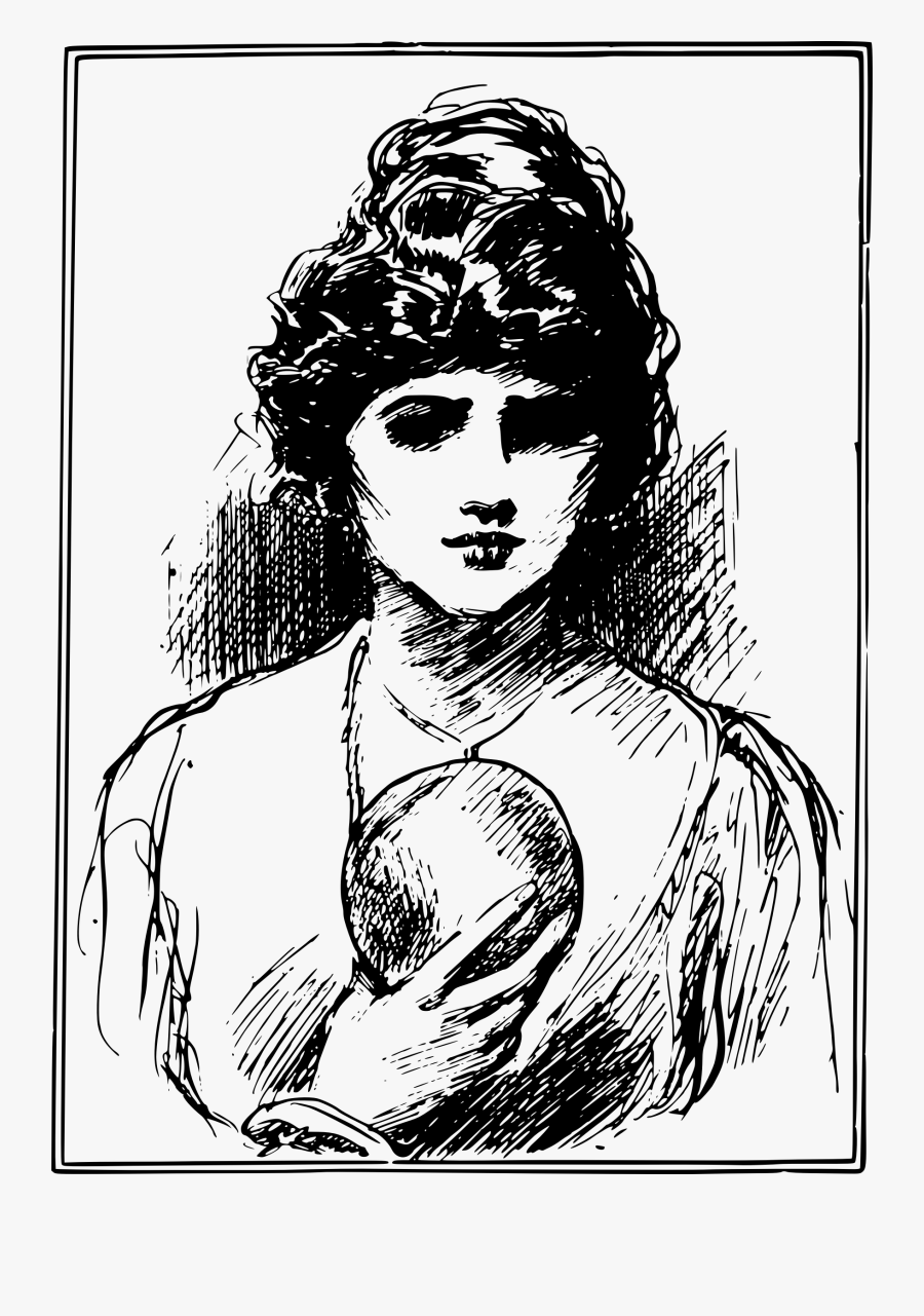 Lady With A Crystal Ball Clip Arts - Sketch, Transparent Clipart