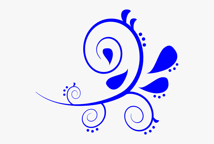 Blue Fancy Swirl Svg Clip Arts - Blue Swirls Clipart, Transparent Clipart