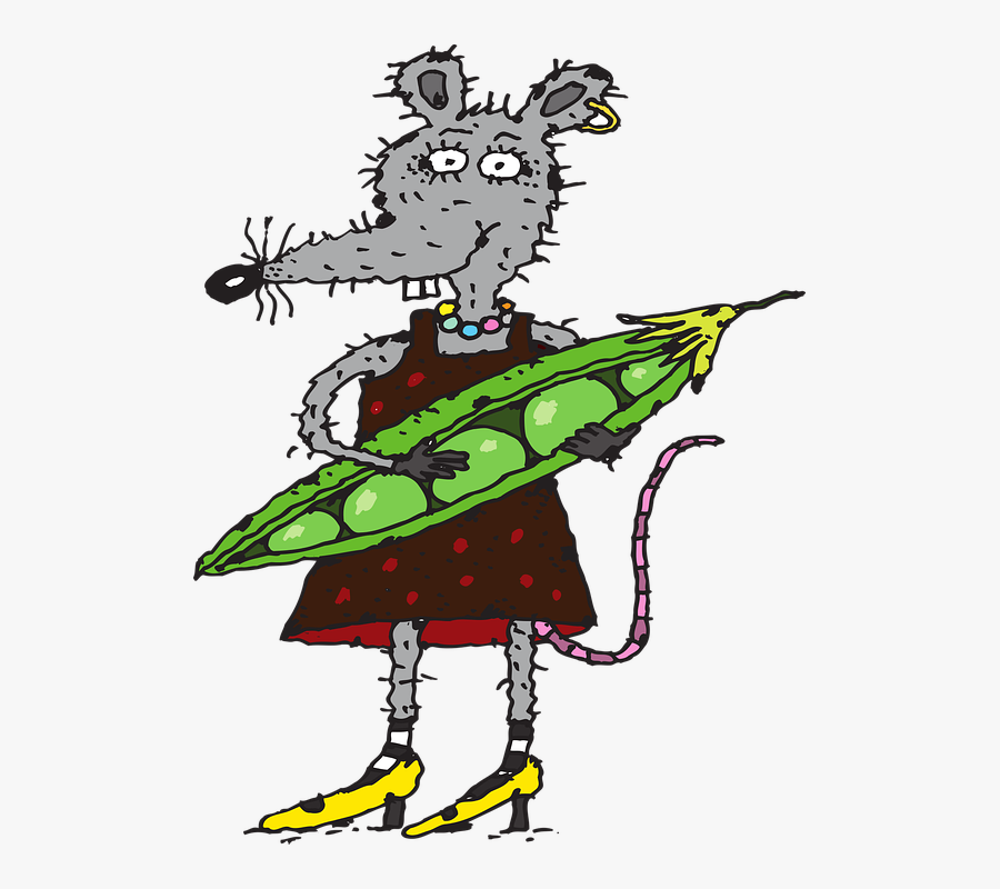 Peas, Green, Vegetables, Mouse, Rodent, Nutrition, - Cartoon, Transparent Clipart