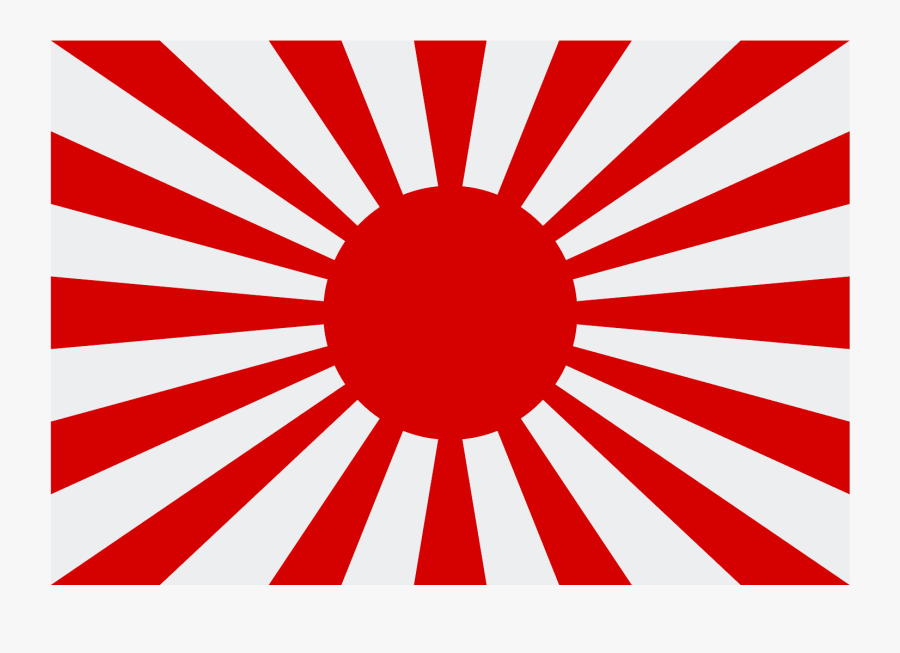 Clip Art Japan Rising Sun Flag - Imperial Japan Flag Black And White, Transparent Clipart