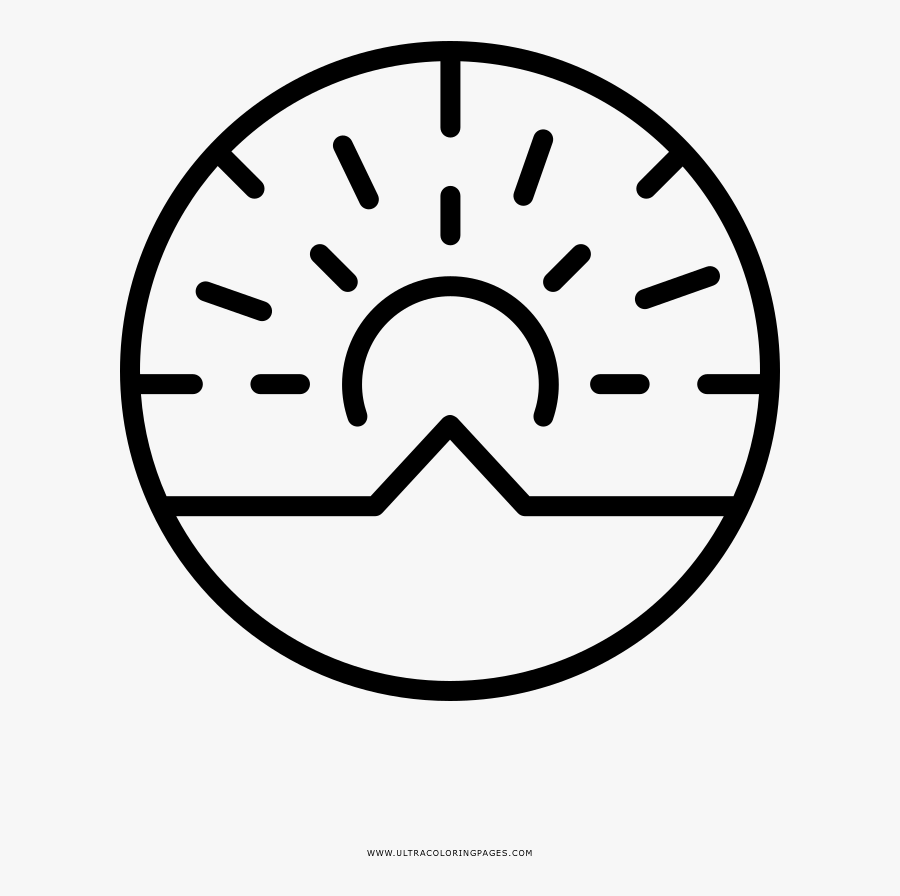 Sunrise Coloring Page - Day Care Treatment Icon, Transparent Clipart