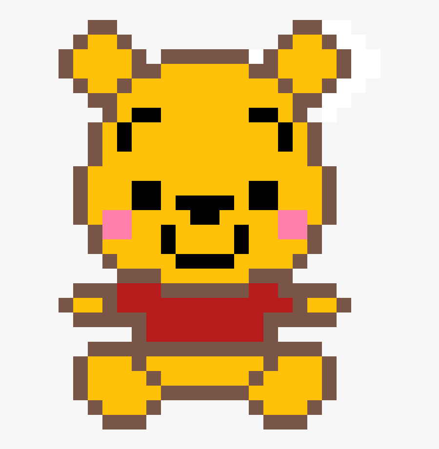 Pixel Art Pooh, Transparent Clipart