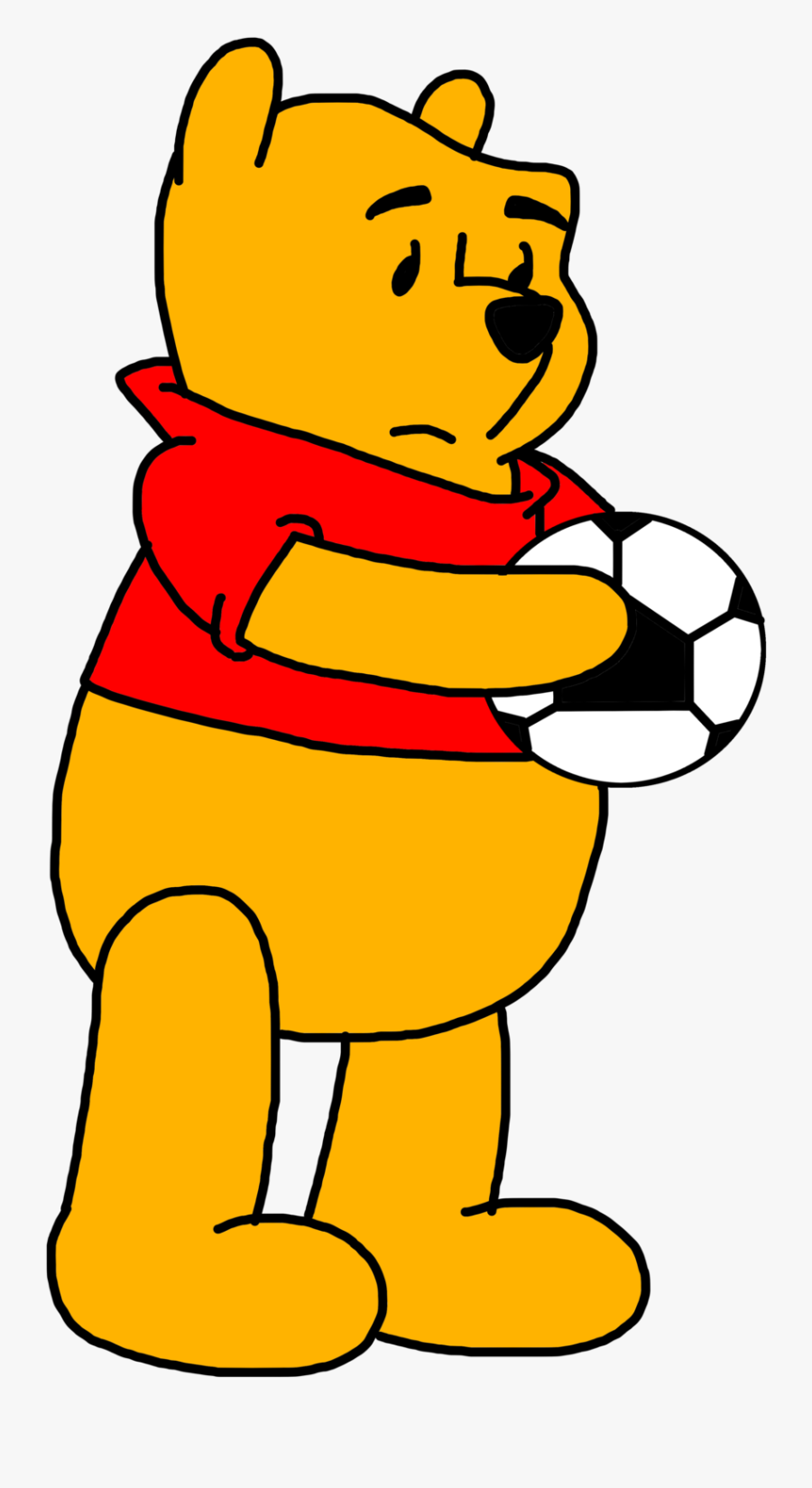 Winnie Pooh Holding Soccer Png Image - Winnie The Pooh Holding Something, Transparent Clipart
