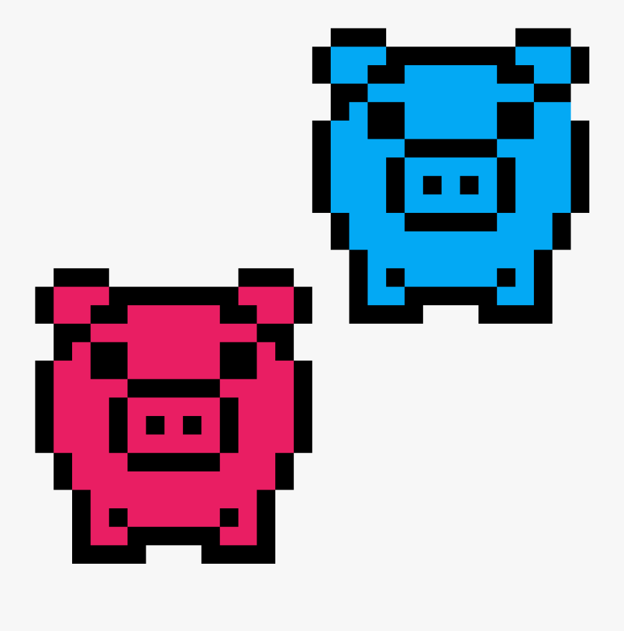 Two Little Pigs - Minecraft Pixel Art Fortnite, Transparent Clipart