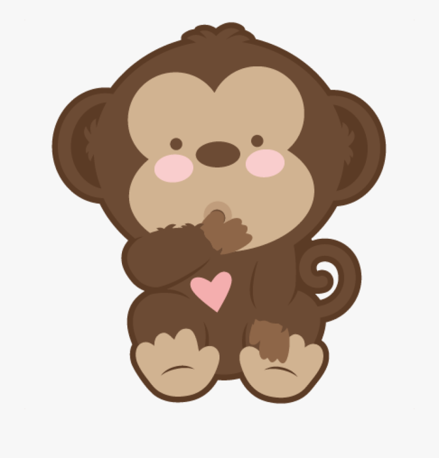 Baby Monkey Clip Art Ba Monkey Svg Scrapbook Cut File - Cute Baby Monkey Clipart, Transparent Clipart
